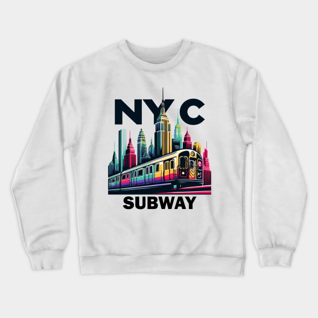 New York Subway NYC Subway Train Crewneck Sweatshirt by Nysa Design